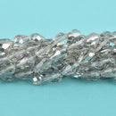 12mm Smoke Gray Teardrop Crystal Beads, Faceted Transparent Glass 21 beads bgl1811