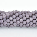 6mm DUSKY PURPLE LAVENDER Round Faceted Crystal Glass Beads, 1 strand, about 50 beads, bgl1818