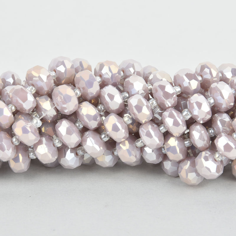 9mm PURPLE Lavender RONDELLE SAUCER Crystal Glass Beads x39 beads bgl1823