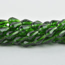 16mm Emerald Green Teardrop Crystal Beads, Faceted Transparent Glass 17 beads bgl1829