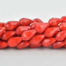 16mm Teardrop Briolette Crystal CRIMSON RED Beads x22 beads bgl1830