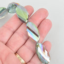 30mm NORTHERN LIGHTS AB Oval Twist Beads Crystal Glass Beads x10 beads bgl1831