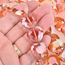22mm Heart Beads Crystal SUNSET ORANGE AB, 14 beads, bgl1837