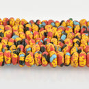 10mm to 12mm MULTICOLOR Glass Rondelle African Trade Beads Recycled Glass x25 beads bgl1858