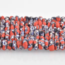 10mm to 12mm Blue Red Glass Rondelle African Trade Beads Recycled Glass x25 beads bgl1860