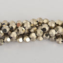 10mm Champagne Gold Mirror Glass Beads, faceted, strand bgl1886