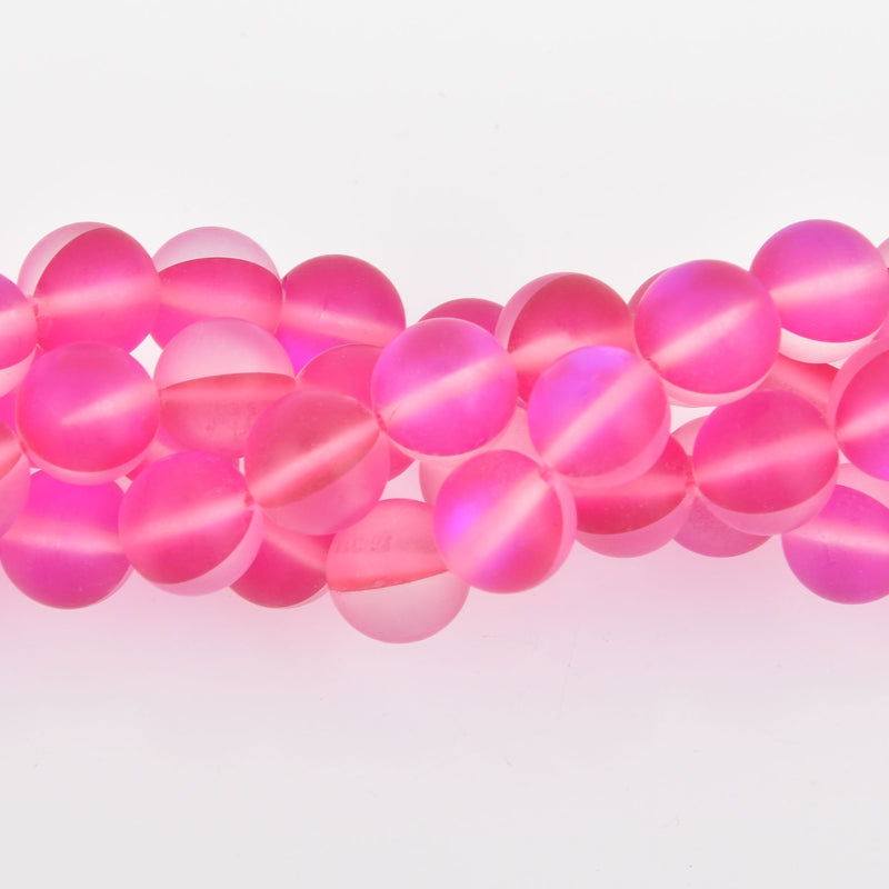 10mm Pink Mermaid Glass Beads, smooth round, full strand, bgl1889