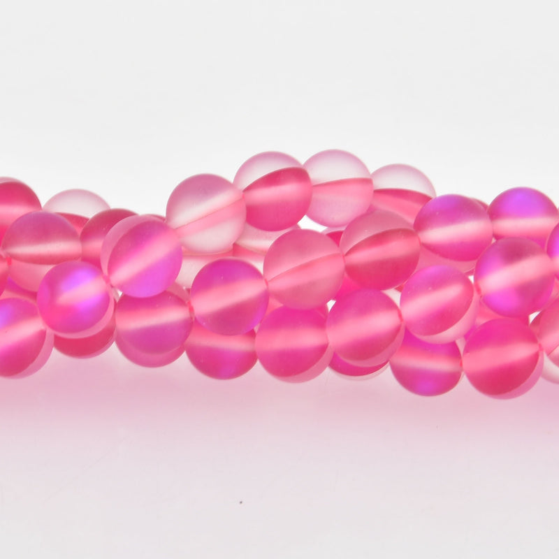 6mm Pink Mermaid Glass Beads, smooth round, full strand, bgl1890
