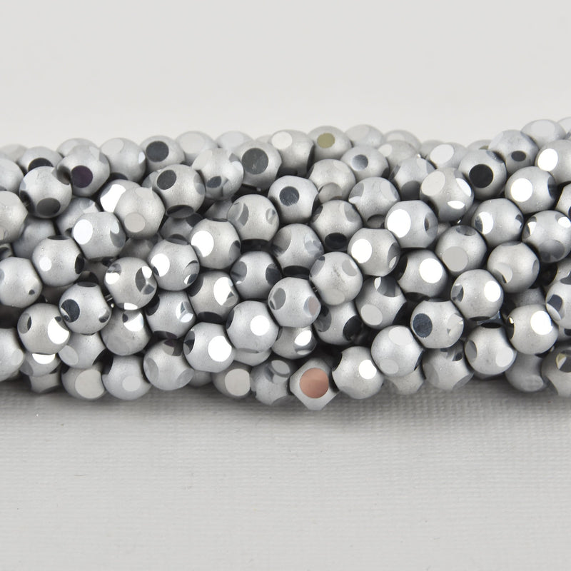 6mm Silver Mirror Glass Beads, faceted, bgl1891