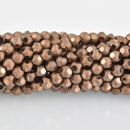 6mm Bronze Mirror Glass Beads, faceted, bgl1892