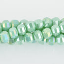 8mm Mint Green Glass Crystal Beads, Hexagon Rondelle, Faceted, x20 beads, bgl1902
