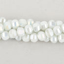 8mm White AB Glass Crystal Beads, Hexagon Rondelle, Faceted, x20 beads, bgl1905