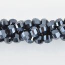 8mm Black AB Glass Crystal Beads, Hexagon Rondelle, Faceted, x20 beads, bgl1907