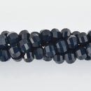 8mm Navy Blue Glass Crystal Beads, Hexagon Rondelle, Faceted, x20 beads, bgl1909