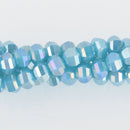 6mm Blue AB Glass Crystal Beads, Hexagon Rondelle, Faceted, x25 beads, bgl1915