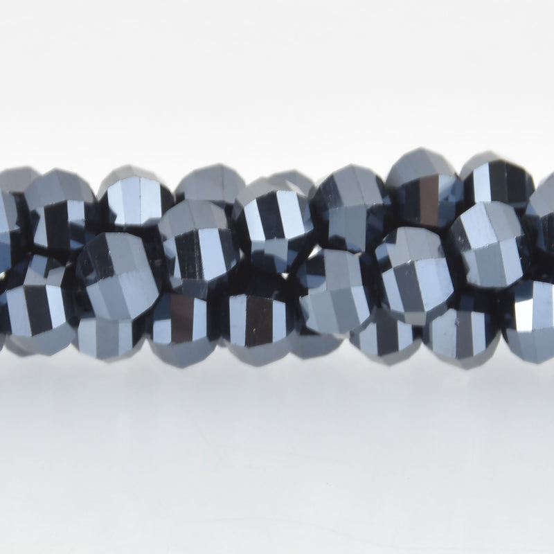 6mm Black AB Glass Crystal Beads, Hexagon Rondelle, Faceted, x25 beads, bgl1917