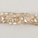 6mm Champagne Glass Crystal Beads, Square, Faceted, x20 beads, bgl1919