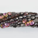 6mm Mystic Black Glass Crystal Beads, Vitrail Metallic Square, Faceted, x20 beads, bgl1920