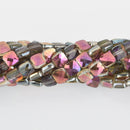 6mm Northern Lights Glass Crystal Beads, Vitrail Metallic Square, Faceted, x20 beads, bgl1921