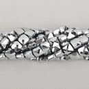 6mm Silver Glass Crystal Beads, Metallic Square, Faceted, x20 beads, bgl1924