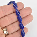 13mm Glass Crystal Beads, Royal Blue Oval Twist, Faceted, x10 beads, bgl1927