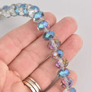 12mm NORTHERN LIGHTS RONDELLE Faceted Crystal Glass Beads, 1 strand, about 40 beads, bgl1968