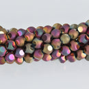 8mm Round Pink Iris Mirror Glass Beads, faceted, strand, bgl1982