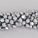 8mm Round Silver Mirror Glass Beads, faceted, strand, bgl1983