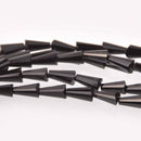 8mm BLACK Crystal Cone Beads Artemis Shape 35 beads bgl2005