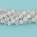 12mm Round Cat Eye Beads, White, Faceted Glass, strand, bgl2026