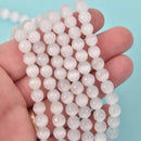 8mm Round Cat Eye Beads, White, Faceted Glass, strand, bgl2044
