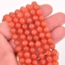 8mm Round Cat Eye Beads, Orange, Faceted Glass, strand, bgl2045