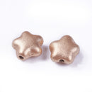 25 Czech Glass Star Beads, Matte Gold, 6mm, bgl2066