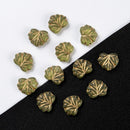 10 Czech Glass Leaf Beads, Green, 13mm, bgl2071