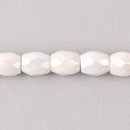 14mm Barrel Porcelain Beads, white AB, faceted, strand, bgl2073