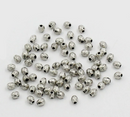 50 Silver Metal Faceted Round Spacer Beads 4mm bme0083