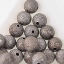 20 Gunmetal Stardust Metal Round Beads  10mm . bme0266