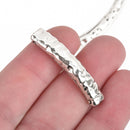 hammered silver tube beads