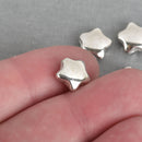 50 Bright Silver Tone STARS Spacer Beads, 11mm, bme0445b