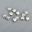50 Silver Hammered Metal Beads, Spacer Beads, 6mm, bme0450