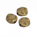 20 Bronze Hammered Metal Beads, Spacer Beads, 10mm, bme0451