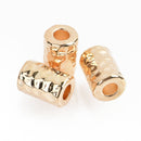 5 Gold Barrel Hammered Metal Beads Spacer Beads 15mm x 10mm, bme0468