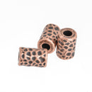 5 Copper Barrel Hammered Metal Beads Spacer Beads 15mm x 10mm, bme0469