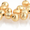 10mm Round Gold Beads brushed gold plated over copper about 21 beads bme0478