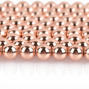6mm ROSE GOLD BRASS Metal Beads 1mm Hole x50 beads bme0484