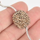 2 Champagne Crystal Oval Beads, Micro Pave Faceted Rhinestone 20mm bme0502