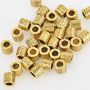 10 Gold Barrel Metal Beads Spacer Beads 8mm bme0505
