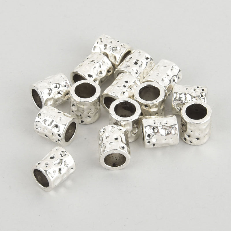 10 Silver Barrel Metal Beads Spacer Beads 10mm bme0510