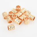 10 Light Gold Barrel Metal Beads Spacer Beads 10mm bme0512