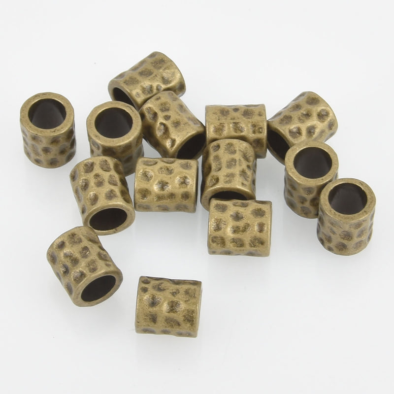 10 Bronze Barrel Metal Beads Spacers 10mm bme0513